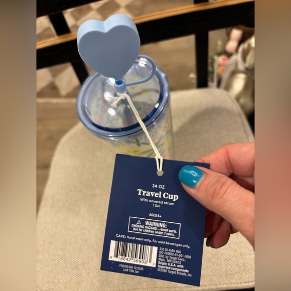 Roller Rabbit Multicolor Tumbler with Blue Heart Straw Limited Edition- NWT - Picture 8 of 12